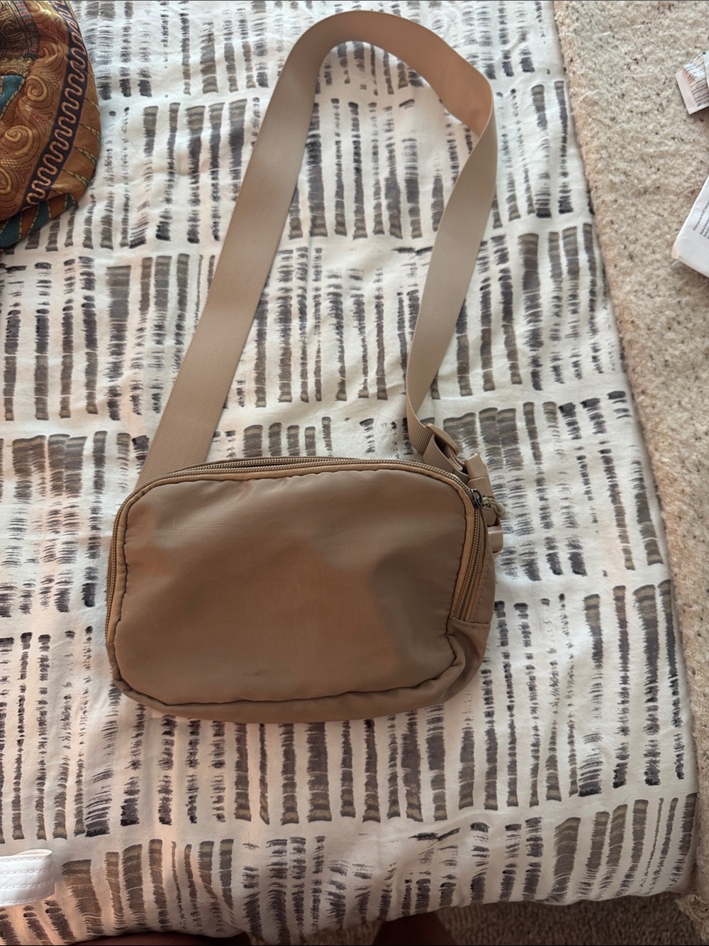 Neutral Tan Crossbody Sling Bag for Men
